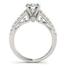 Load image into Gallery viewer, 14k White Gold Scalloped Single Row Band Diamond Engagement Ring (1 3/8 cttw)