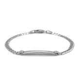 14k White Gold Curb Link Chain Polished Children's ID Bracelet thumbnail 2