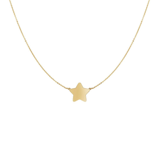 14K yellow gold necklace with five-pointed star pendant