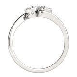 14k White Gold Bezel Set Curved Band Two Stone Diamond Ring (1/2 cttw) thumbnail 2