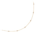 14K rose gold station necklace with round diamond stones along the chain