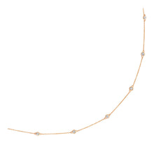 Load image into Gallery viewer, 14k Rose Gold Station Necklace with Round Diamonds