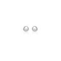 14K white gold spherical stud earrings with polished 7.0 mm domes