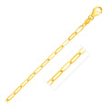 14K yellow gold paperclip bracelet with 4.0mm flat oval chain links