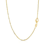 14k Yellow Gold Chain Necklace with a Shiny Flat Bar thumbnail 2