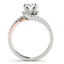 Load image into Gallery viewer, 14k White And Rose Gold Bypass Shank Diamond Engagement Ring (1 1/3 cttw)
