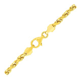 3.5mm 10k Yellow Gold Solid Diamond Cut Rope Bracelet thumbnail 2