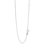 14k White Gold Adjustable Cable Chain 1.1mm thumbnail 1