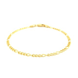 2.6mm 10k Yellow Gold Link Figaro Bracelet thumbnail 2