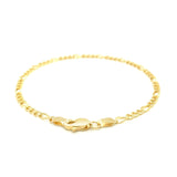 2.6mm 10k Yellow Gold Link Figaro Bracelet thumbnail 3