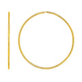 14K yellow gold large textured endless hoop earrings with no stones