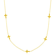 Load image into Gallery viewer, 14k Yellow Gold Chain Necklace with Cross Stations
