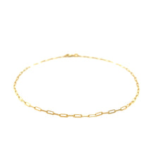 Load image into Gallery viewer, 14K Yellow Gold Fine Paperclip Anklet (1.5mm)