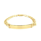 14k Yellow Gold 8 1/2 inch Mens Curb Chain ID Bracelet thumbnail 2