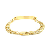 14k Yellow Gold 8 1/2 inch Mens Curb Chain ID Bracelet thumbnail 3