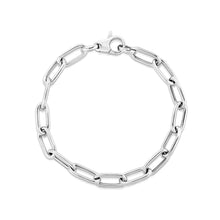 Load image into Gallery viewer, Sterling Silver Wide Paperclip Chain Bracelet