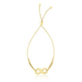 14K yellow gold infinity motif adjustable lariat bracelet