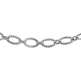 Textured Oval Link Bracelet in 14k White Gold thumbnail 2
