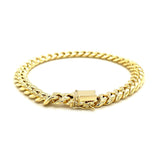 7.5mm 14k Yellow Gold Semi Solid Miami Cuban Bracelet thumbnail 4
