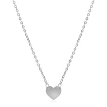 Load image into Gallery viewer, 14k White Gold Polished Mini Heart Necklace