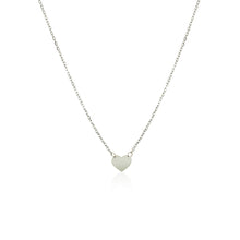 Load image into Gallery viewer, 14k White Gold Polished Mini Heart Necklace