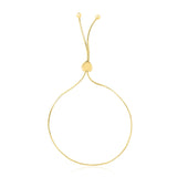 14k Yellow Gold Adjustable Lariat Style Heart Motif Bracelet thumbnail 1