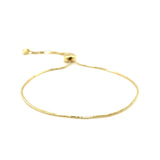 14k Yellow Gold Adjustable Lariat Style Heart Motif Bracelet thumbnail 2