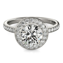 Load image into Gallery viewer, 14k White Gold Round Halo Diamond Engagement Ring (1 1/2 cttw)