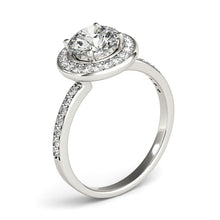 Load image into Gallery viewer, 14k White Gold Round Halo Diamond Engagement Ring (1 1/2 cttw)