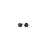 14k White Gold Stud Earrings with Black 5mm Faceted Cubic Zirconia thumbnail 2