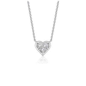 Diamond Heart Design Pendant in 14k White Gold