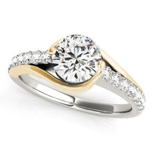 Load image into Gallery viewer, 14k Two Tone Gold Split Shank Style Diamond Engagement Ring (1 1/4 cttw)