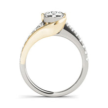 Load image into Gallery viewer, 14k Two Tone Gold Split Shank Style Diamond Engagement Ring (1 1/4 cttw)