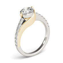 Load image into Gallery viewer, 14k Two Tone Gold Split Shank Style Diamond Engagement Ring (1 1/4 cttw)