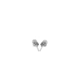 14k White Gold Round Stud Earrings (4.0 mm) thumbnail 3