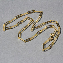 Load image into Gallery viewer, 14k Yellow Gold Textured Paperclip Chain (3.5mm)