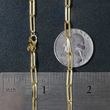 Load image into Gallery viewer, 14k Yellow Gold Textured Paperclip Chain (3.5mm)