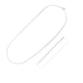 Rhodium plated sterling silver paperclip chain with elongated oval links, 1.8 mm