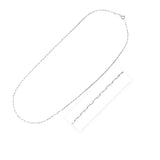 Rhodium plated sterling silver paperclip chain with elongated oval links, 1.8 mm thumbnail 1