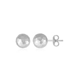 14K white gold faceted textured ball ring with no stones thumbnail 1