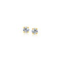 14K yellow gold ring with faceted white cubic zirconia stone