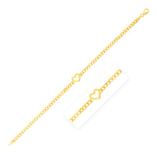 Load image into Gallery viewer, 14k Yellow Gold 7 inch Curb Chain Bracelet with Heart