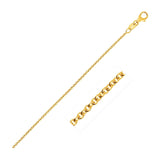 14k Yellow Gold Round Cable Link Chain 1.3mm thumbnail 1