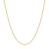 14k Yellow Gold Round Cable Link Chain 1.3mm thumbnail 2