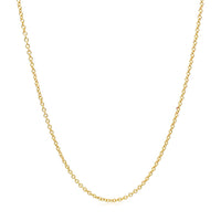 14k Yellow Gold Round Cable Link Chain 1.3mm
