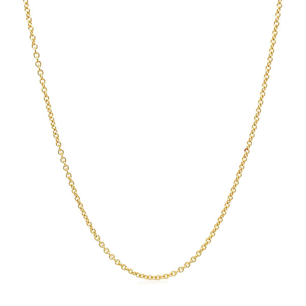 14k Yellow Gold Round Cable Link Chain 1.3mm