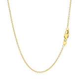 14k Yellow Gold Round Cable Link Chain 1.3mm thumbnail 3