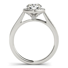 Load image into Gallery viewer, 14k White Gold Halo Round Diamond Engagement Ring (1 1/4 cttw)