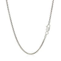 Sterling Silver Rhodium Plated Round Box Chain 1.8mm
