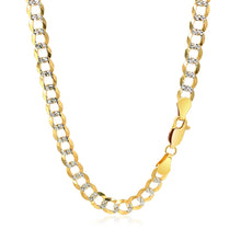 Load image into Gallery viewer, 5.7mm 14k Two Tone Gold Pave Curb Chain